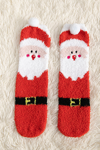 Women's Christmas Non Shedding Coral Fleece Elk Socks