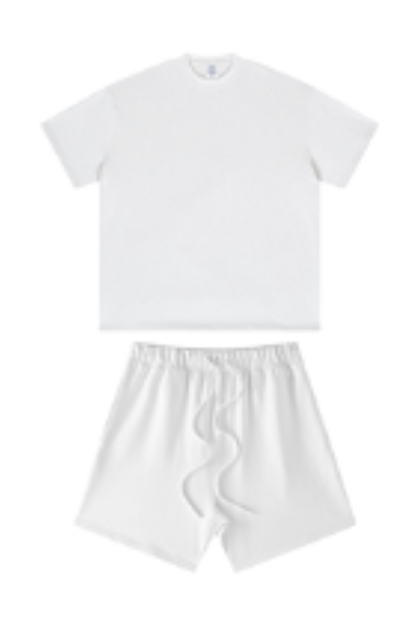 Men's Summer Heavy Solid Outdoor Street Tee & Shorts Set