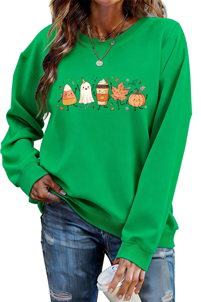 Women Fall Clothing Halloween Ghost Pumpkin Sweatshirt