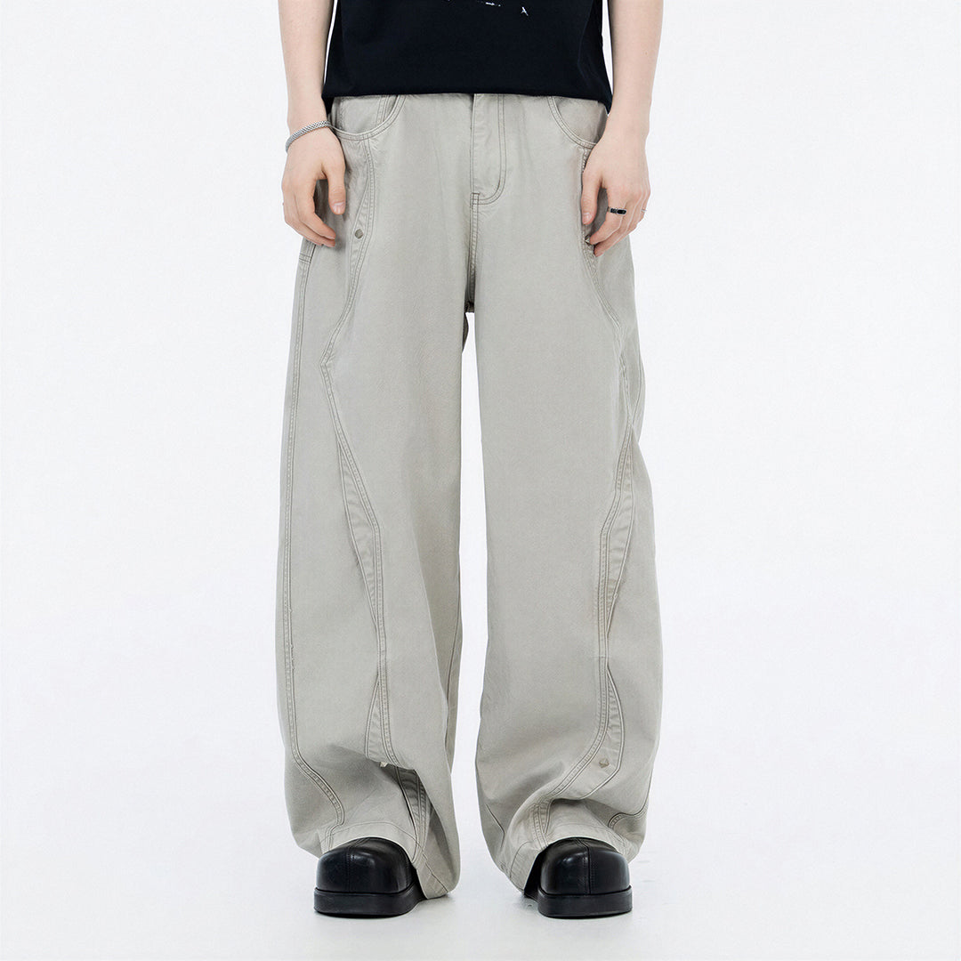 Men's Spring Deconstructed Arc Wide-Leg Pants