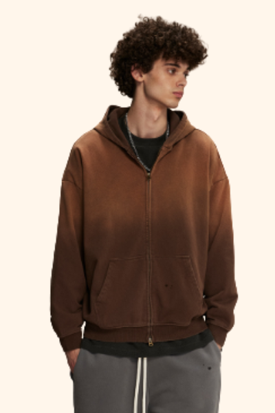 Women's Spray Washed Zip Hoodie-couple's style