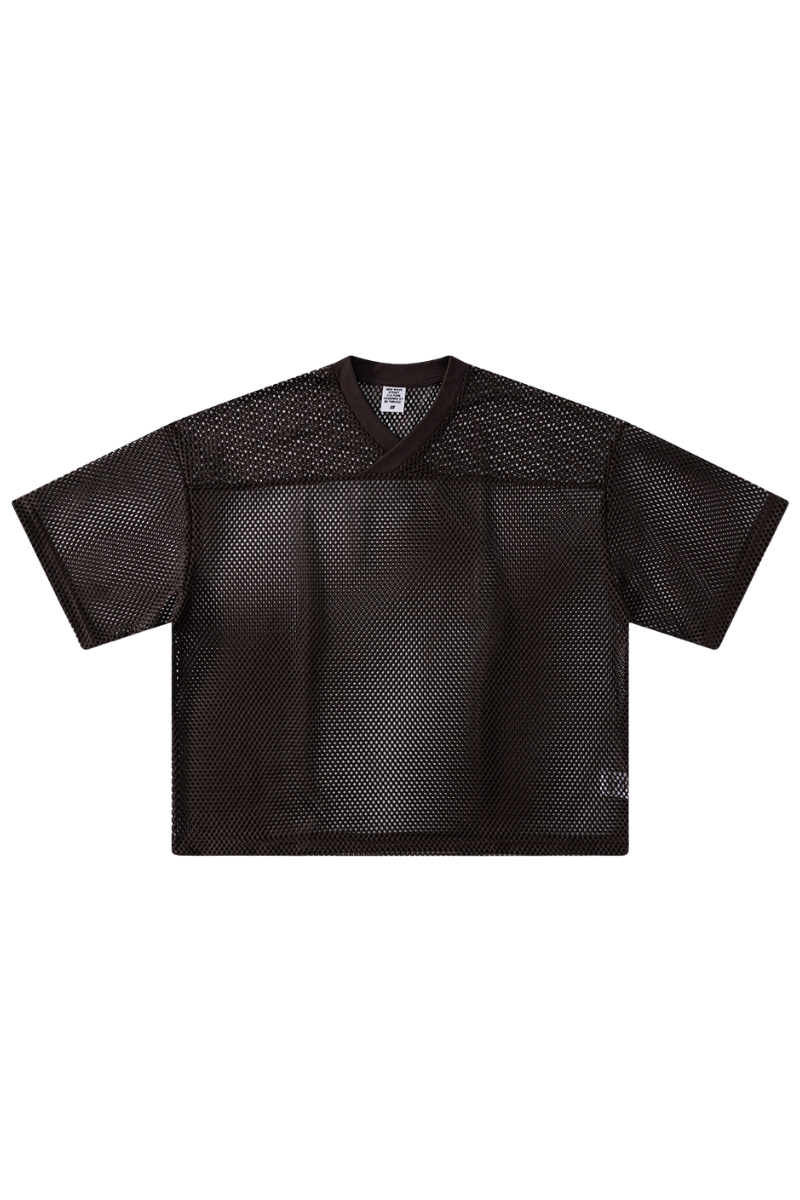 Unisex Summer Retro Mesh Boxy Print Loose Tee