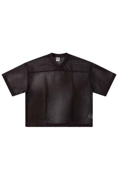 Unisex Summer Retro Mesh Boxy Print Loose Tee