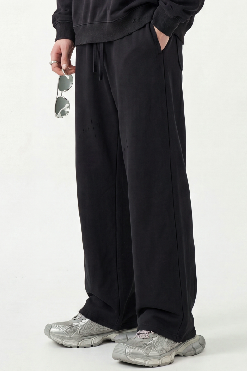 Men Fall Clothing Distressed Wide Leg Streetwear Sweatpants