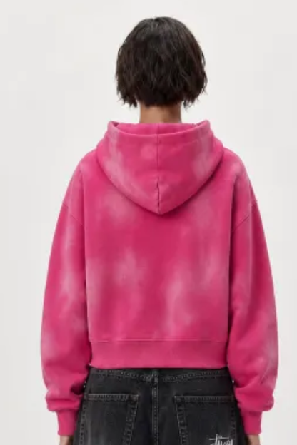 Women's Fall Gradient-Wash Cropped Pullover Hoodie