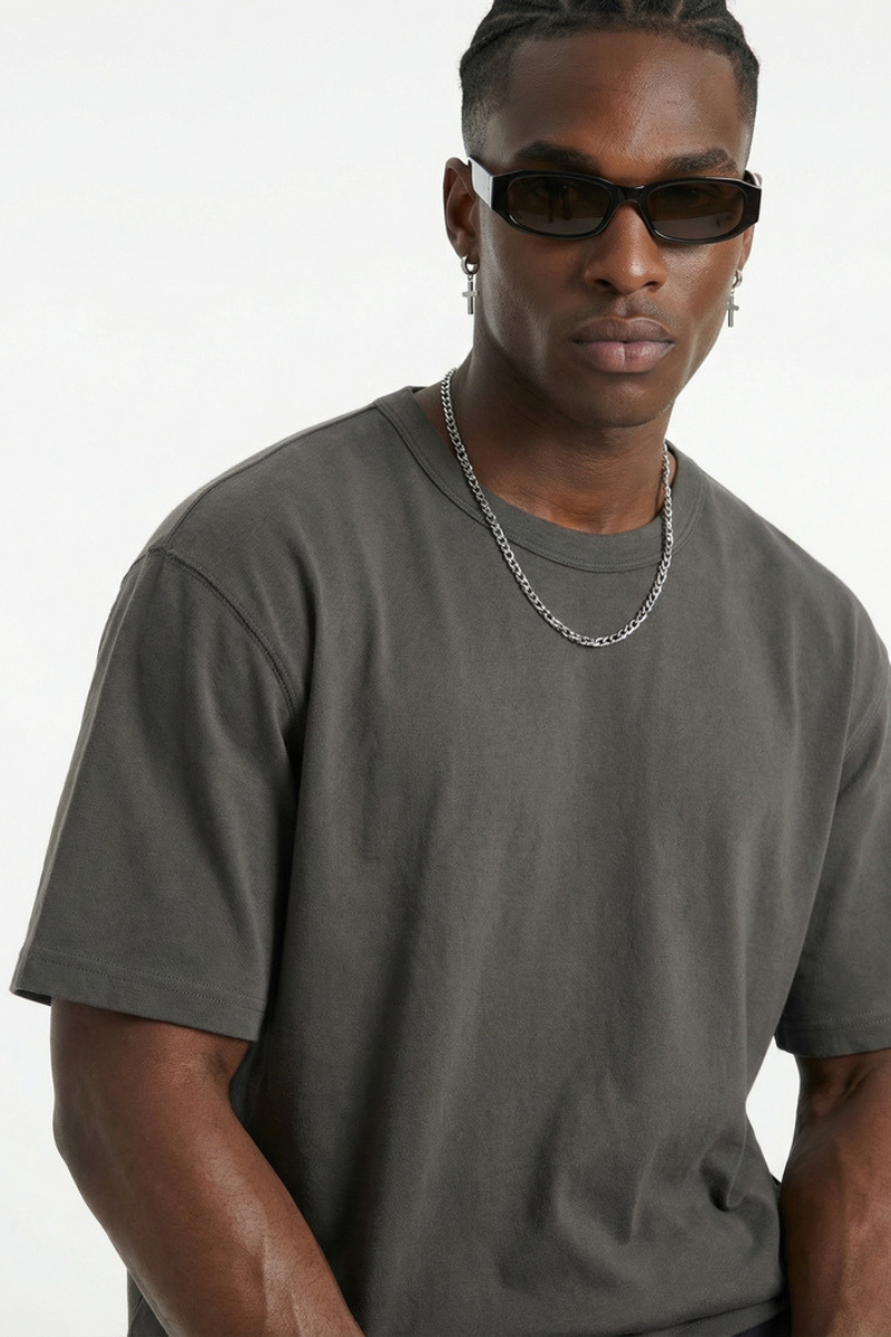 Men's 250g Cotton Double Layer Set-in Basic Tee
