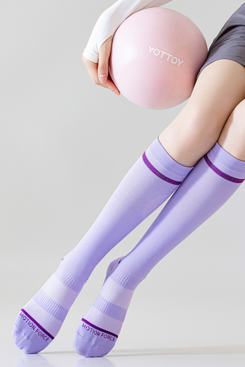 Women Fall Compression Non Slip Knee High Yoga Sports Socks