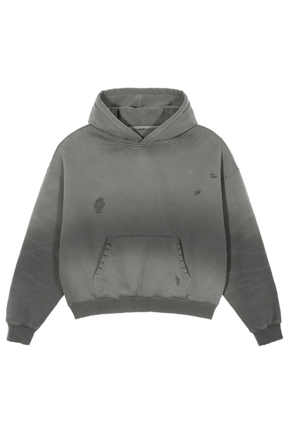 Men's Vintage Gradient Destroyed-Detail Hoodie