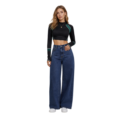 Women's High Waist Heavyweight Wide Leg Jeans