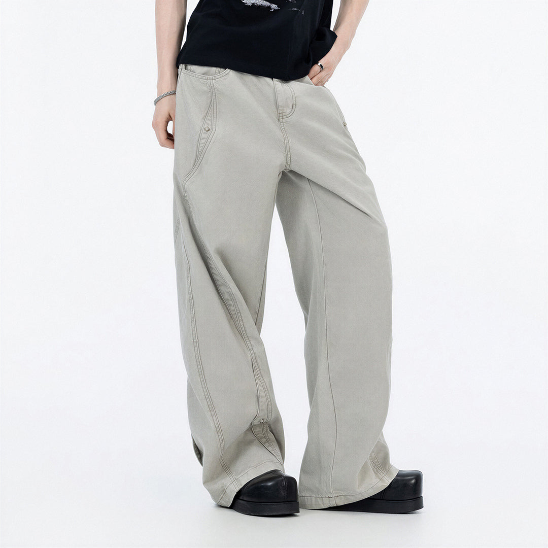Men's Spring Deconstructed Arc Wide-Leg Pants