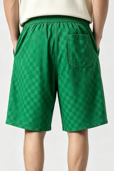 Men's Summer 3D Bubble-Grid Drawstring Casual Knee Shorts
