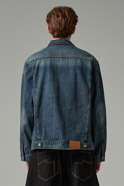 Unisex American Retro Washed Denim Loose Cleanfit Jacket