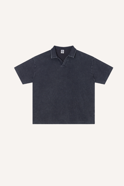 Men's Summer Vintage Washed Waffle Breathable Loose Polo