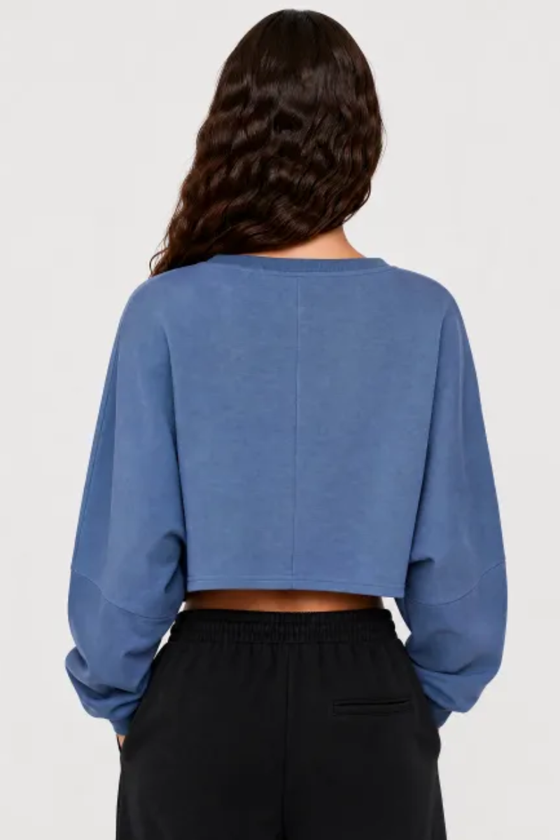 Women Spring Lightweight Cropped Drop Shoulder Workout Top