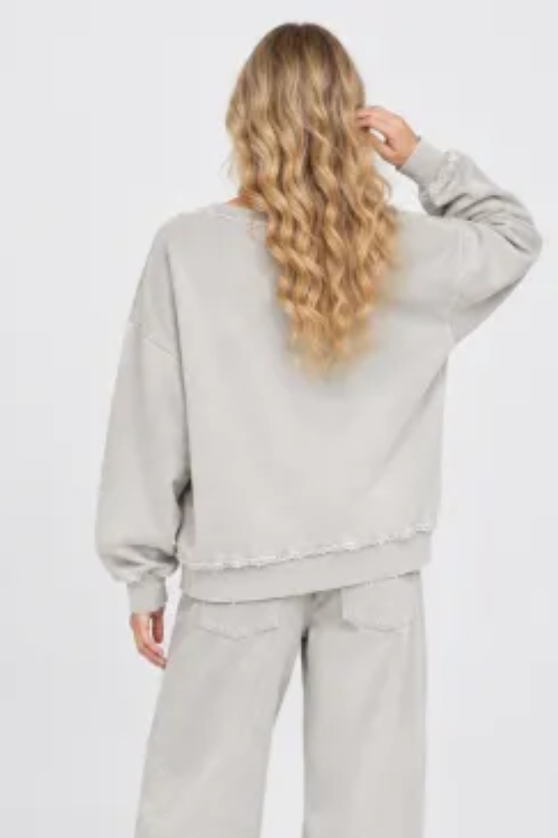 Women Fall Clothing 360G Raw Edge Cropped Pocket Sweatshirt