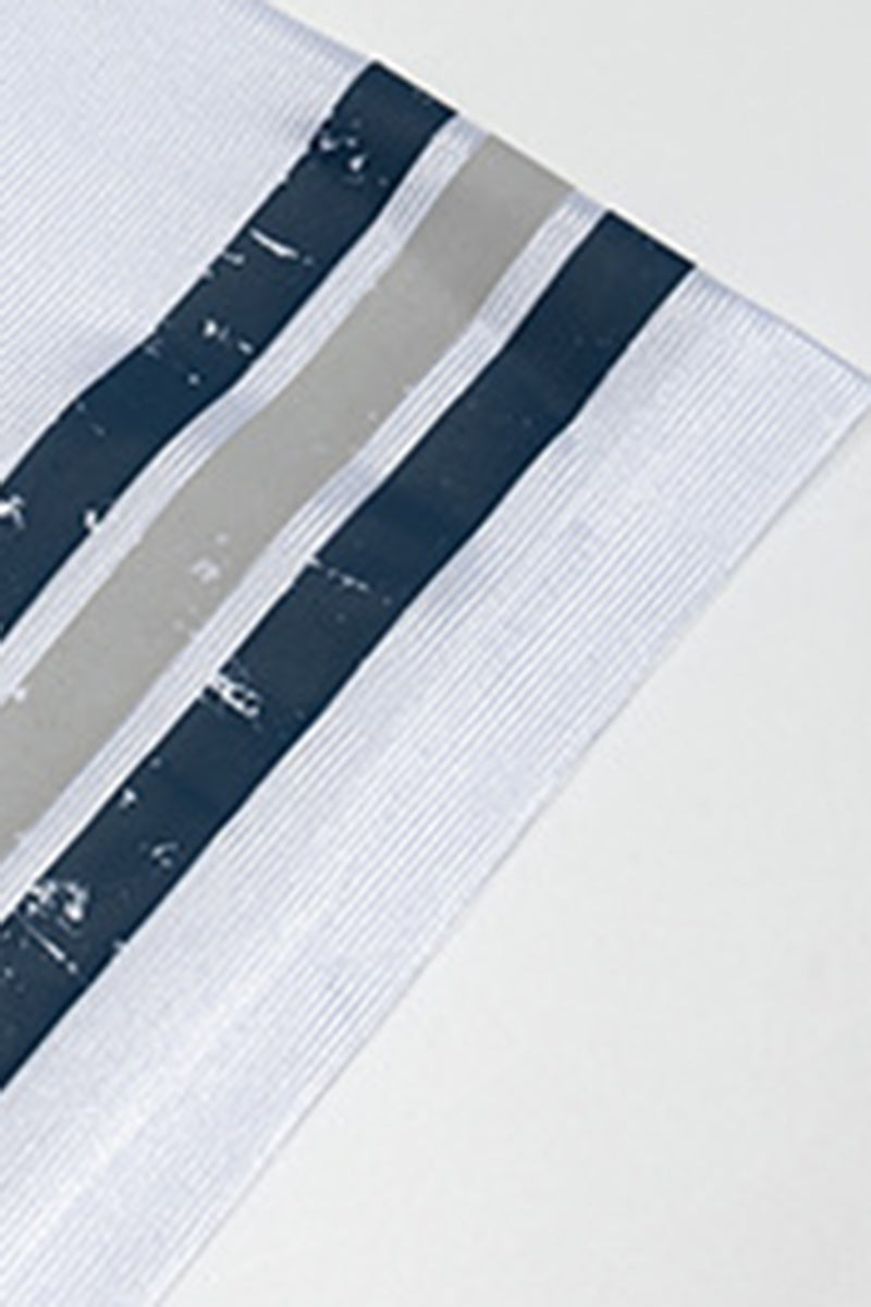 Men's Summer Striped V-Neck Breathable Athletic T-Shirt