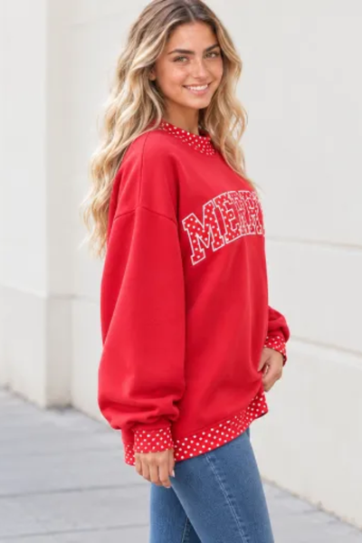 Women Fall Clothing Christmas Merry Letter Sweatshirt