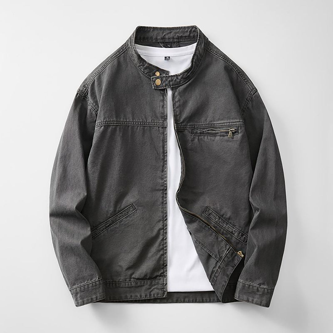 Men's Contrast Collar Corduroy Denim Jacket