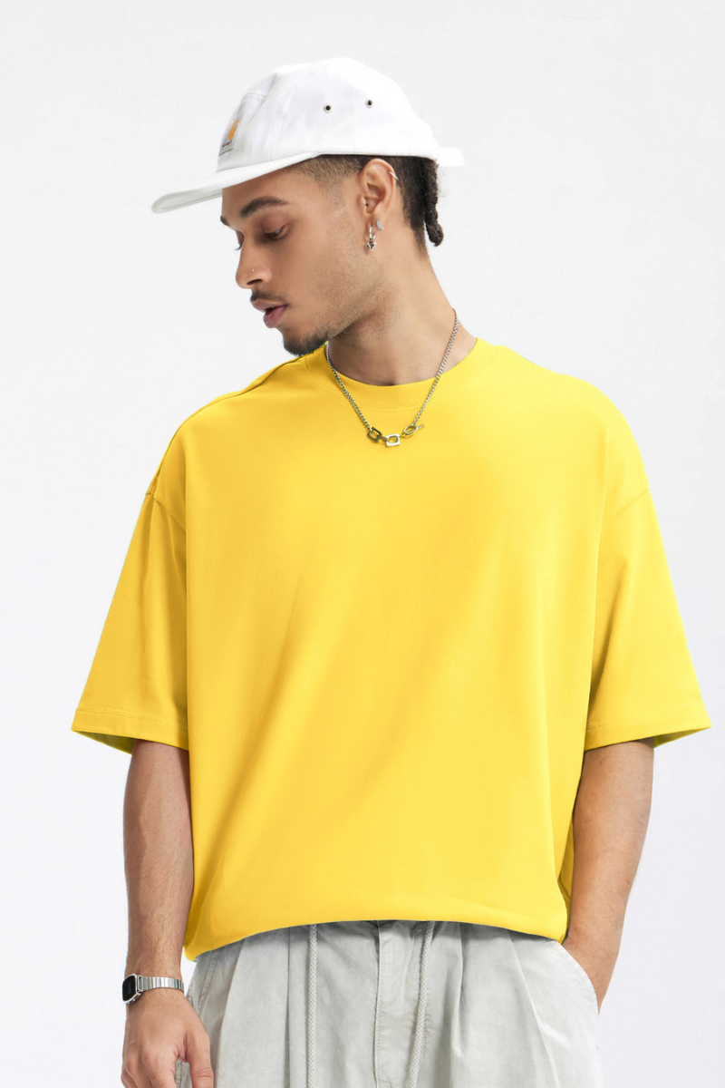 Men's Spring Summer 260g Solid Crewneck Oversized Tee