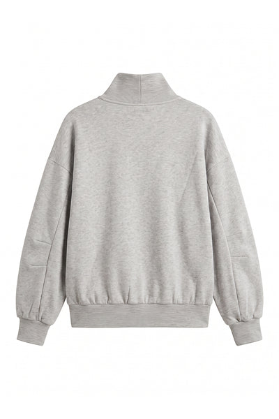 Unisex Fall Clothing Fleece Loose Mock Neck Sweatshirt