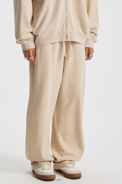 Men's Cotton  Streetwear Washed Distressed Wide Leg Pants