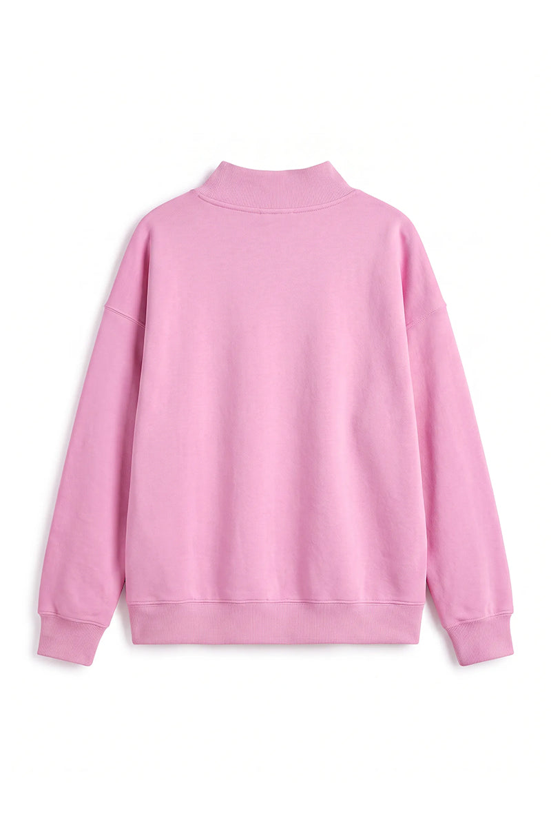 Unisex Fall Fleece Mock Neck Side Slit Sweatshirt