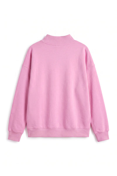 Unisex Fall Clothing Fleece Mock Neck Side Slit Sweatshirt