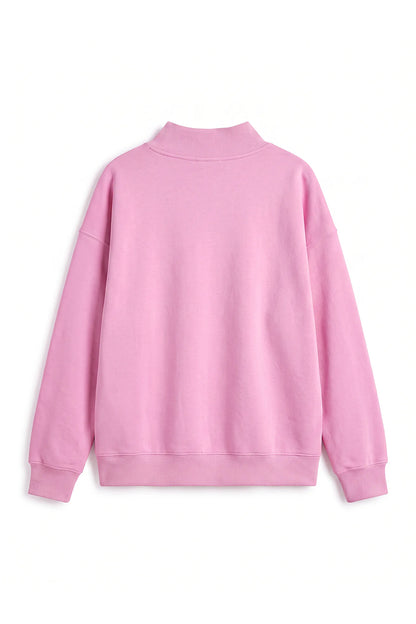 Unisex Fall Fleece Mock Neck Side Slit Sweatshirt