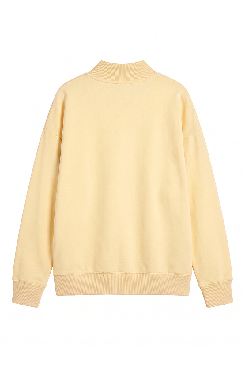 Unisex Fall Fleece Relaxed Mock Neck Sweatshirt