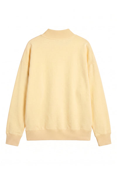 Unisex Fall Clothing Fleece Relaxed Mock Neck Sweatshirt