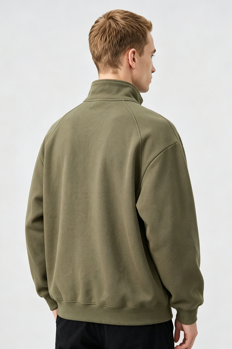 Men's Fall Half-Zip Colorblock Long-Sleeve Sweatshirt