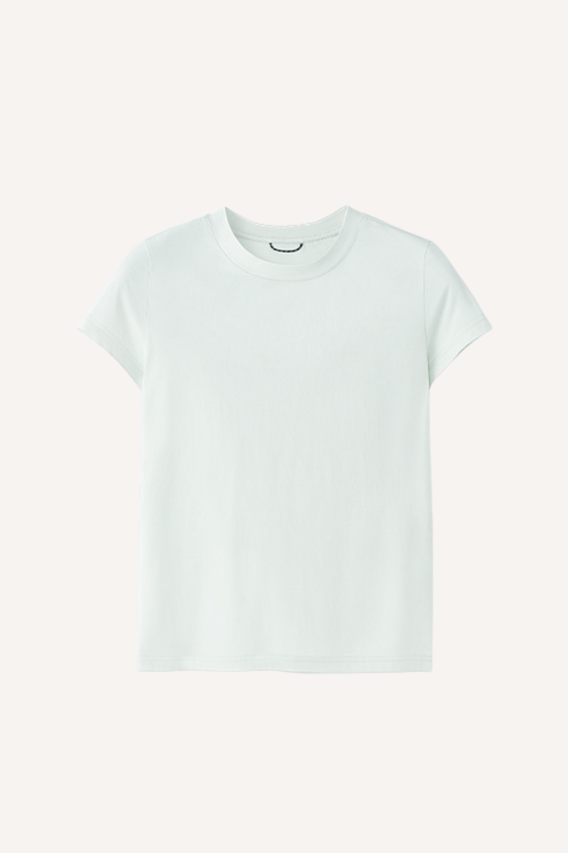 Women's Spring Summer Polyester Solid Crewneck Quick Dry Tee