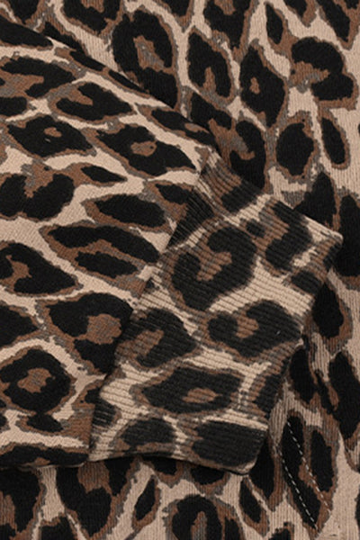 Men's Fall Winter Vintage Leopard Zip-Up Hooded Jacket