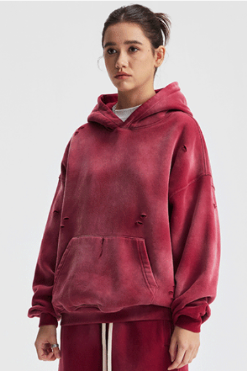 Women's Streetwear Washed 360G Heavyweight Cut Hoodie