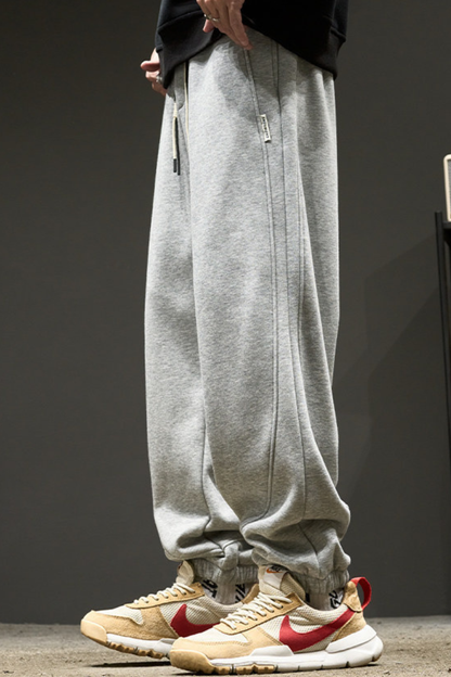 Men's Summer Solid Drawstring Heavy Jogger Pants