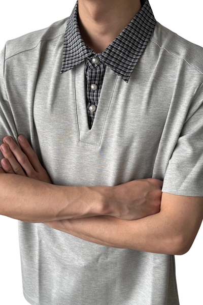 Men's Summer Old Money Plaid Wrinkle-Free Set-in Polo