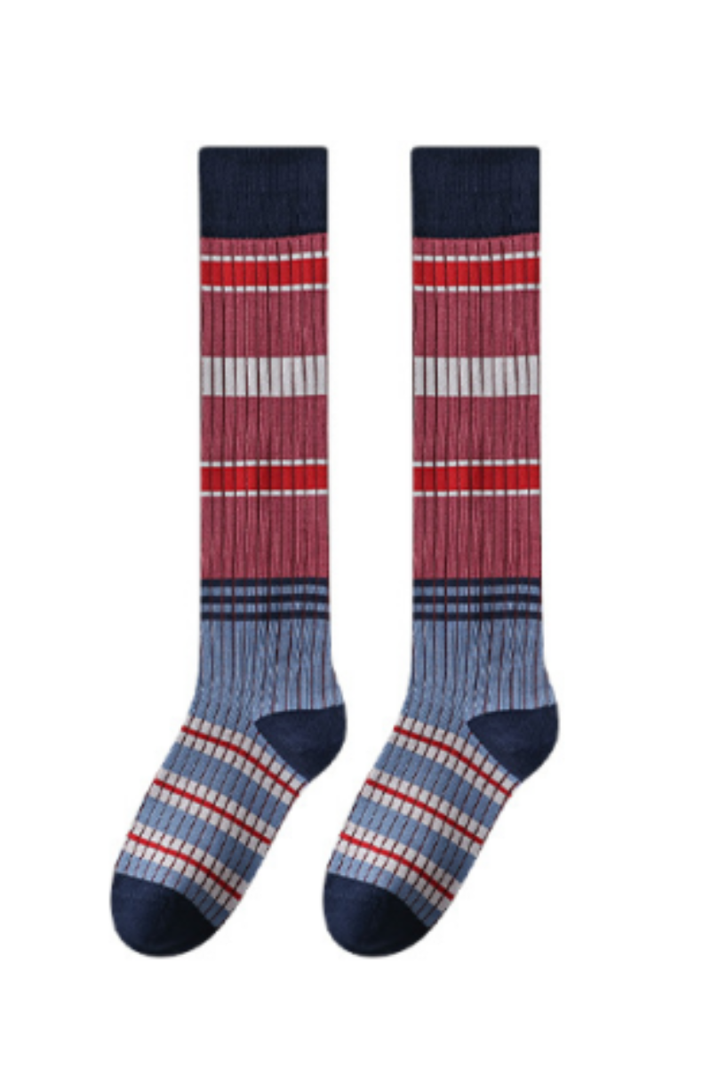 Unisex Fall Vintage Compression Striped Knee-High Socks