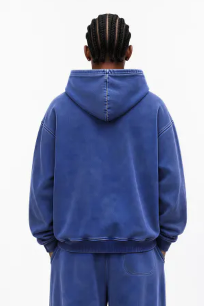 Unisex Fall Heavy Cotton Wax Washed Vintage Pocket Hoodie