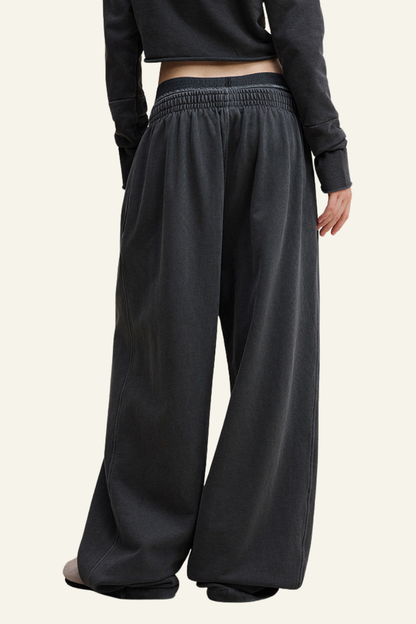 Women's  Vintage-Washed Cotton Straight-Leg Pants.