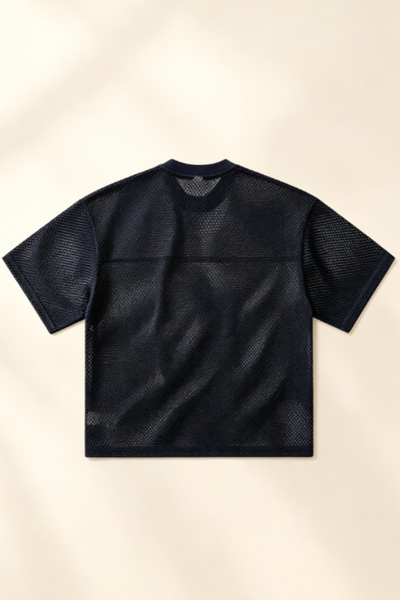 Men's Summer Boxy Mesh Cropped Football Streetwear T-Shirt