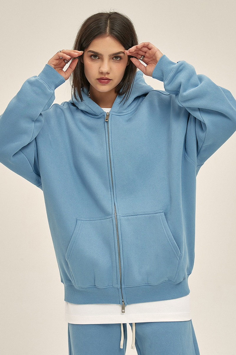Women's Streetwear 350G Heavyweight Full Zip Hooded Jacket