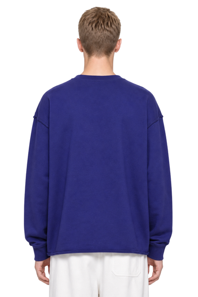 Men‘s Vintage Raw Hem Loose Drop Shoulder Long Sleeve Tee