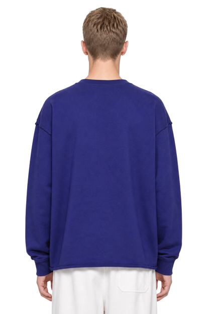 Men‘s Vintage Raw Hem Loose Drop Shoulder Long Sleeve Tee