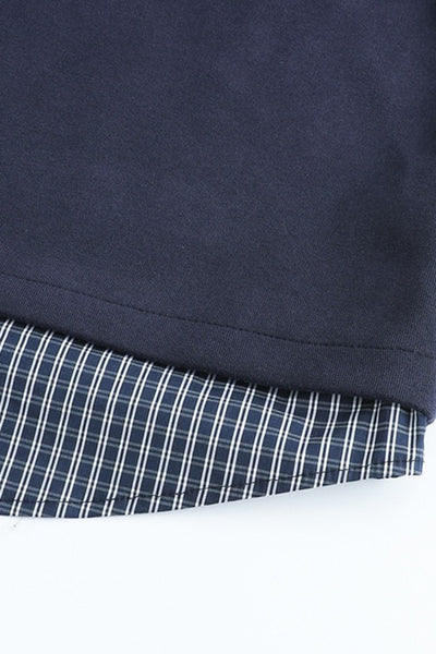 Men's Fall Winter Plaid-Layered Preppy Pullover Hoodie
