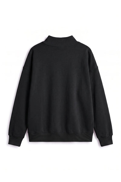 Unisex Fall Clothing Fleece Mock Neck Side Slit Sweatshirt