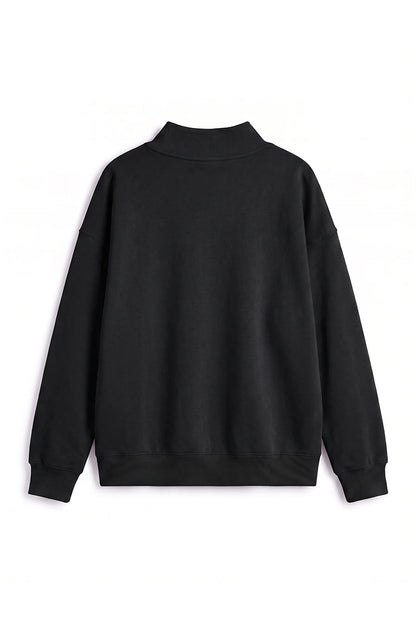 Unisex Fall Fleece Mock Neck Side Slit Sweatshirt