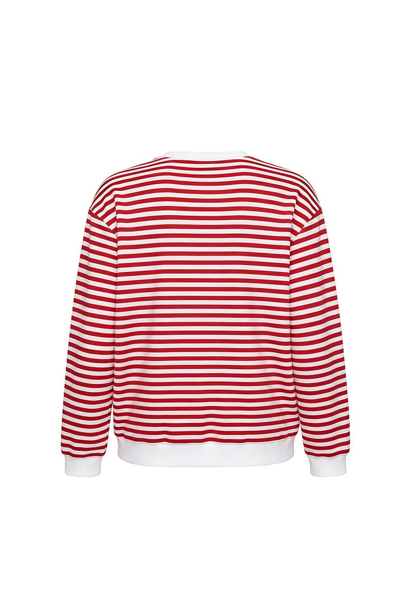 Unisex Fall Clothing Christmas Bow Striped Sweatshirt