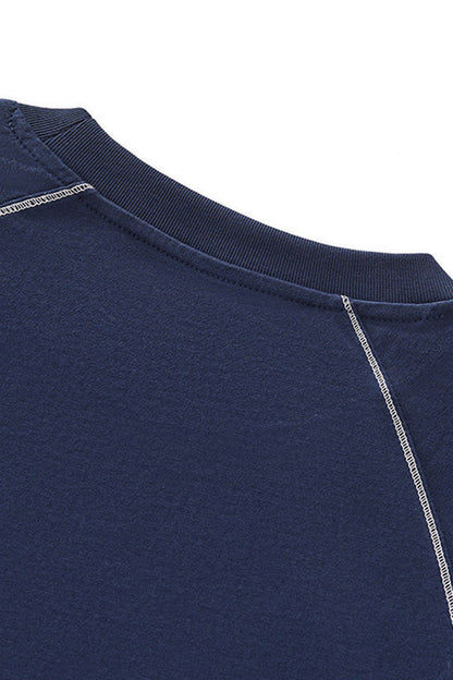 Men's Cotton Streetwear Color-blocked Patchwork T-shirt
