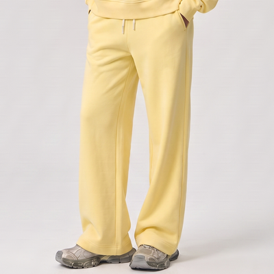 Unisex Spring Cotton Wide-Leg Drawstring Pocket Sweatpants
