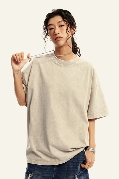 Women's Cotton Streetwear Vintage Washed T-shirt